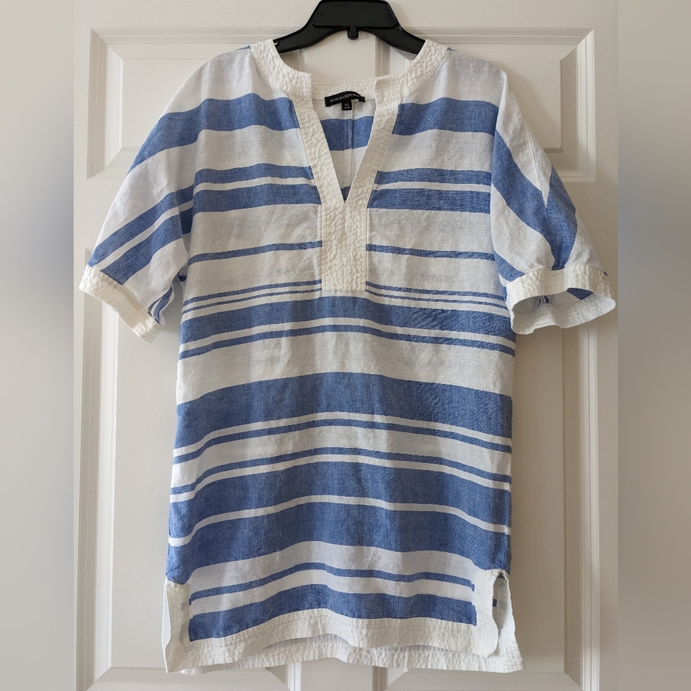 Banana Republic linen blend caftan tunic oversized top XS mini dress